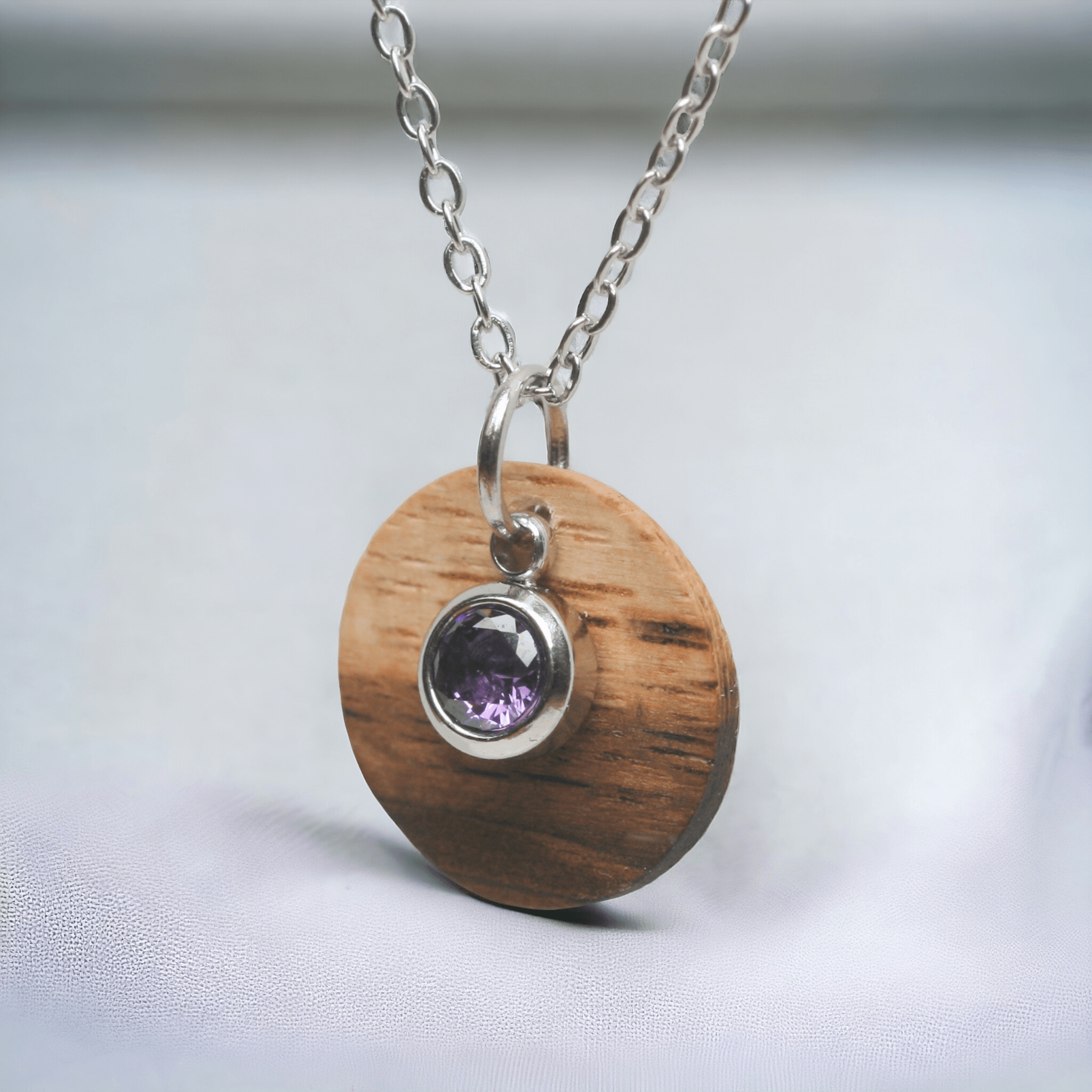 February Birthstone Necklace | Cubic Zirconia Amethyst